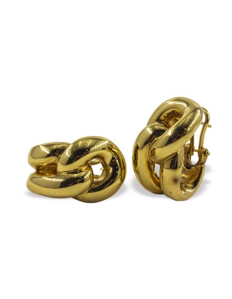 Pendientes nudo grandes huecos oro 18k - Joyería Orocash