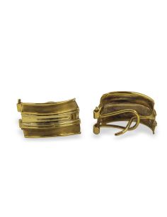 Pendientes triple banda oro 18k - Joyería Orocash 2