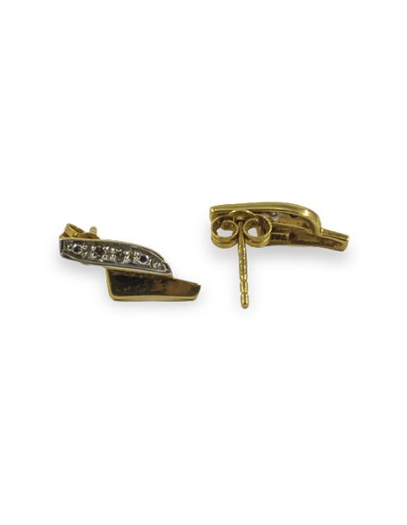 Pendientes rayo con circonitas oro 18k - Joyería Orocash