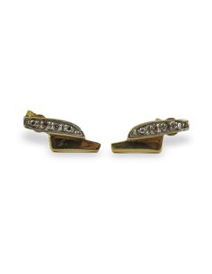 Pendientes rayo con circonitas oro 18k - Joyería Orocash
