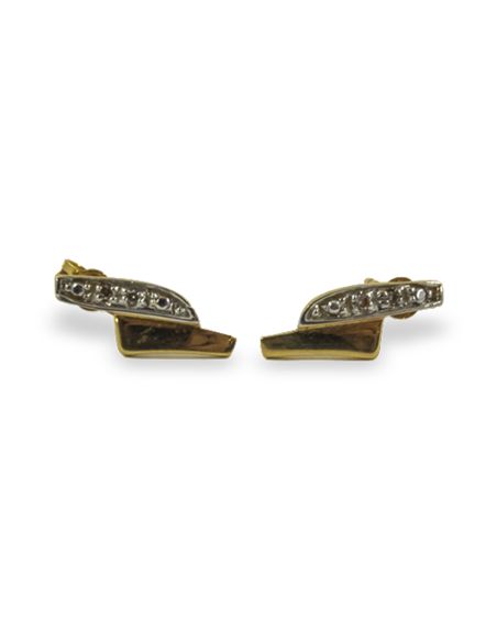 Pendientes rayo con circonitas oro 18k - Joyería Orocash