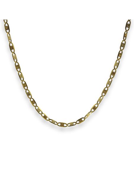 Cadena eslabón ancla plana labrada 66cm oro 18k - Joyería Orocash