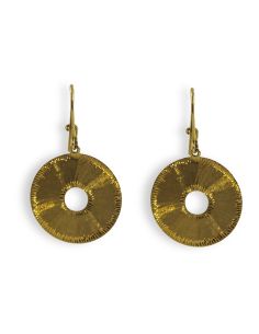 Pendientes disco satinado 4cm oro 18k - Joyería Orocash