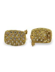 Pendientes de formato rectangular con pavé de circonitas oro 18k - Joyería Orocash 2