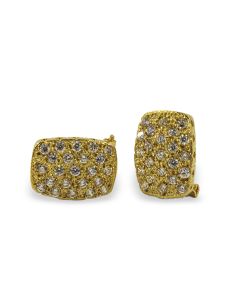 Pendientes de formato rectangular con pavé de circonitas oro 18k - Joyería Orocash