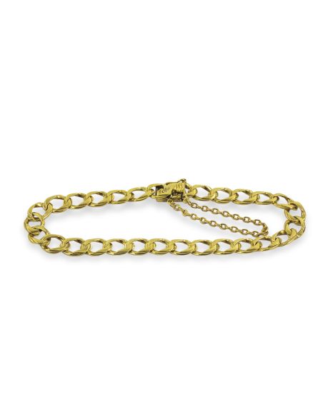 Pulsera eslabón barbada c. seguridad 20cm oro 18k - Joyería Orocash