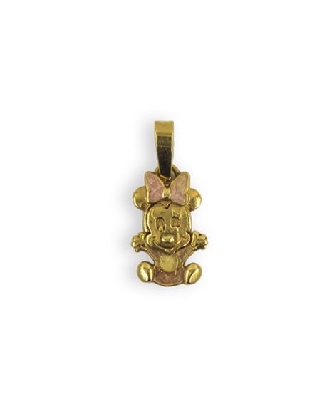 Colgante Minnie esmalte rosa 1.7cm oro 18k - Joyería Orocash