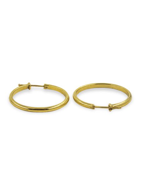 Pendientes aro media caña 2.5cm oro 18k - Joyería Orocash