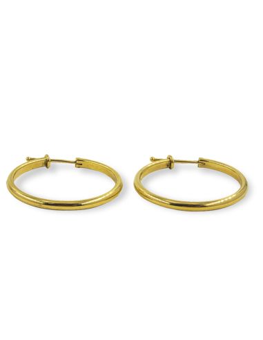 Pendientes aro media caña 2.5cm oro 18k - Joyería Orocash