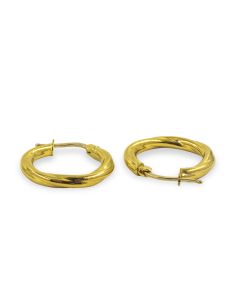 Pendientes aro semi retorcidos 2cm oro 18k - Joyería Orocash 2