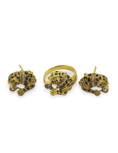 Pendientes leopardo circonitas oro 18k - Joyería Orocash 2