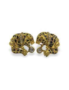 Pendientes leopardo circonitas oro 18k - Joyería Orocash