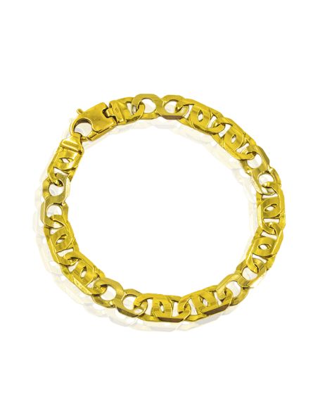 Pulsera italiana plana 20cm oro 18k - Joyería Orocash