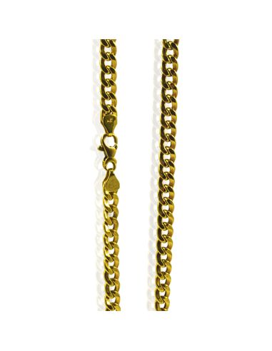 Cadena eslabón barbada hueca 50cm oro 18k - Joyería Orocash