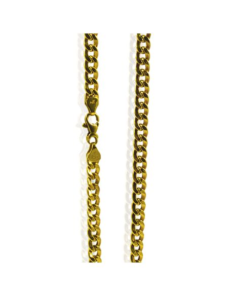 Cadena eslabón barbada hueca 50cm oro 18k - Joyería Orocash
