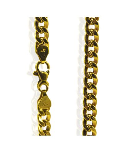 Cadena eslabón barbada hueca 50cm oro 18k - Joyería Orocash