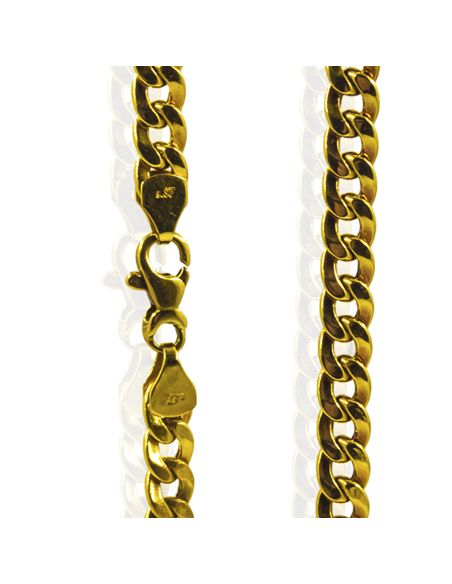 Cadena eslabón barbada hueca 50cm oro 18k - Joyería Orocash