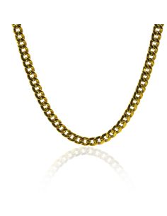 Cadena eslabón barbada hueca 50cm oro 18k - Joyería Orocash