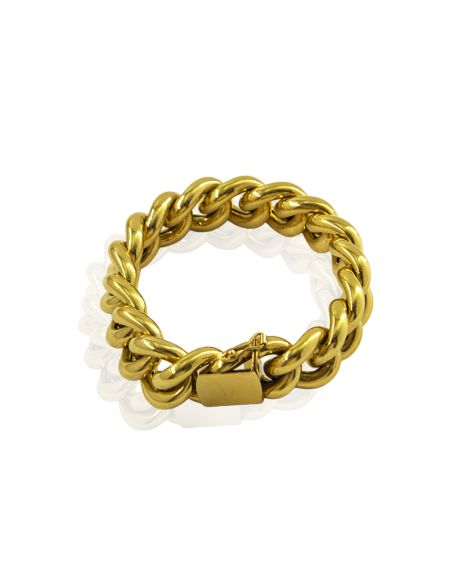 Pulsera eslabón barbada grande 20.5cm oro 18k - Joyería Orocash