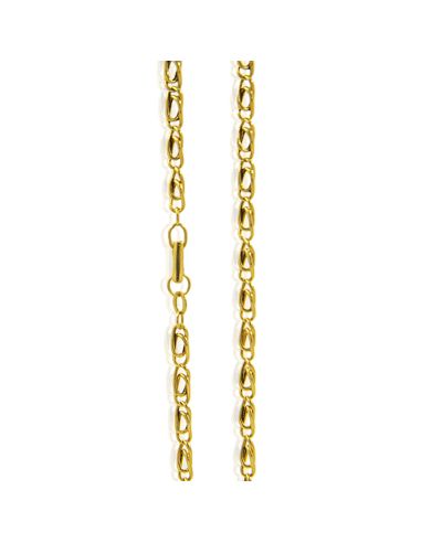 Cadena eslabón doble barbada 64cm oro 18k - Joyería Orocash
