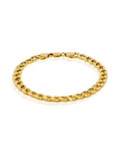 Pulsera eslabón barbada labrada 19cm oro 18k - Joyería Orocash 2