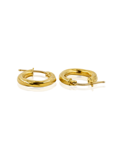 Pendientes aro semi retorcidos pequeños 1.6cm oro 18k - Joyería Orocash 2