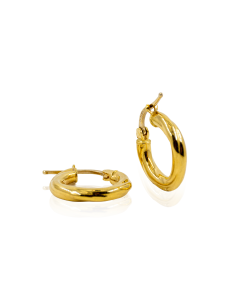 Pendientes aro semi retorcidos pequeños 1.6cm oro 18k - Joyería Orocash