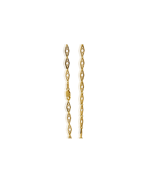 Cadena rombos circulitos dentro 45.5cm oro 18k - Joyería Orocash