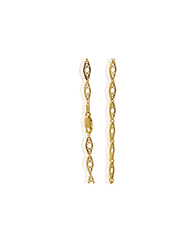 Cadena rombos circulitos dentro 45.5cm oro 18k - Joyería Orocash