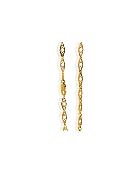 Cadena rombos circulitos dentro 45.5cm oro 18k - Joyería Orocash