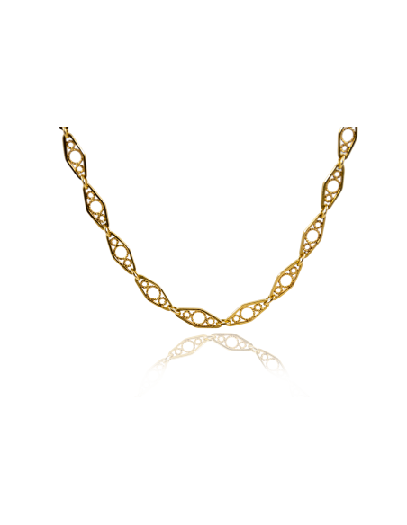 Cadena rombos circulitos dentro 45.5cm oro 18k - Joyería Orocash