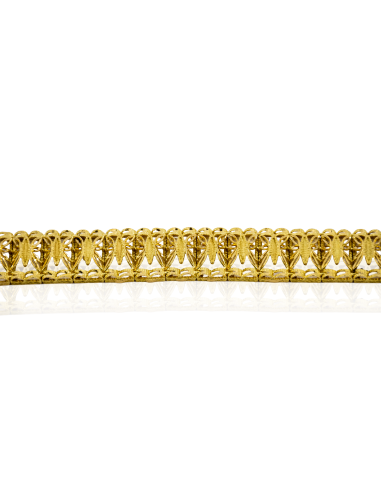 Pulsera princesa calada espigas 18cm oro 18k - Joyería Orocash