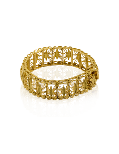 Pulsera princesa calada espigas 18cm oro 18k - Joyería Orocash