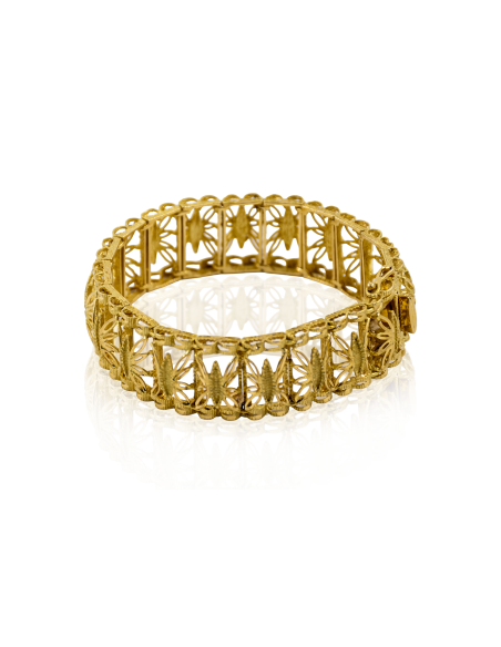 Pulsera princesa calada espigas 18cm oro 18k - Joyería Orocash