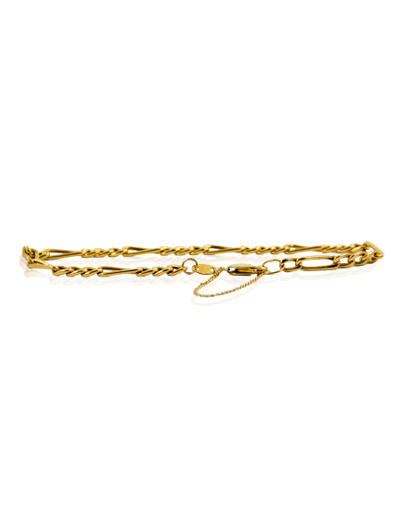 Pulsera eslabón 3x1 c. de seguridad 21cm oro 18k - Joyería Orocash