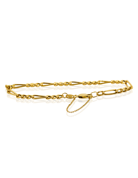Pulsera eslabón 3x1 c. de seguridad 21cm oro 18k - Joyería Orocash