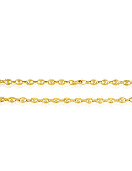 Cadena eslabón calabrote macizo 70cm oro 18k - Joyería Orocash