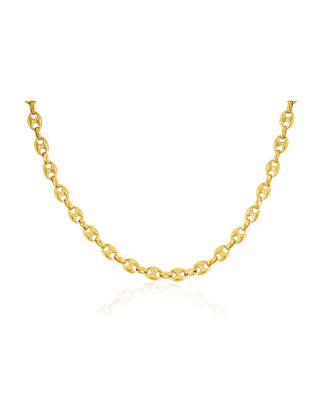 Cadena eslabón calabrote macizo 70cm oro 18k - Joyería Orocash
