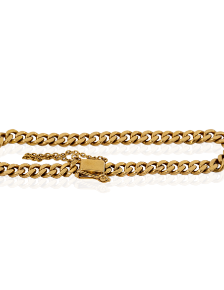 Pulsera eslabón barbada maciza c. seguridad 18cm oro 18k - Joyería Orocash