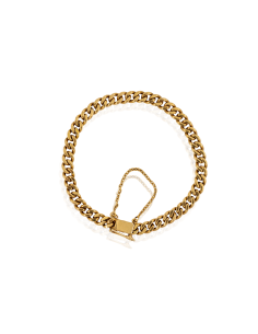 Pulsera eslabón barbada maciza c. seguridad 18cm oro 18k - Joyería Orocash