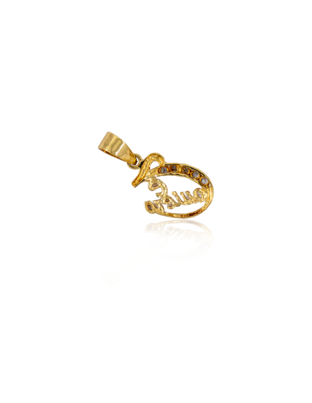 Colgante "Te quiero" circonitas 2.1cm oro 18k - Joyería Orocash