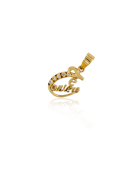 Colgante "Te quiero" circonitas 2.1cm oro 18k - Joyería Orocash