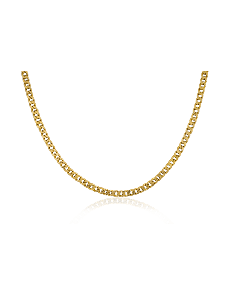 Cadena eslabón barbada maciza c. seguridad 62cm oro 18k - Joyería Orocash