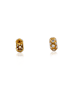 Pendientes medio círculo con circonitas oro 18k - Joyería Orocash 2