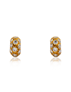 Pendientes medio círculo con circonitas oro 18k - Joyería Orocash