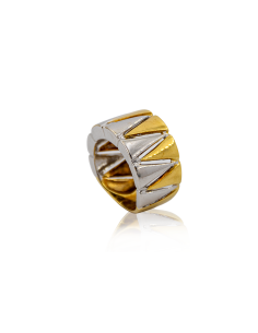 Anillo en zig-zag oro bicolor 18k - Joyería Orocash 2