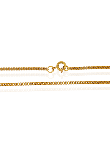 Cadena eslabón barbada maciza 45cm oro 18k - Joyería Orocash