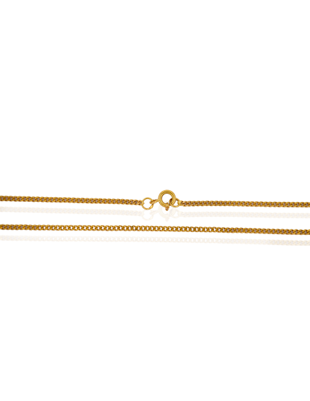 Cadena eslabón barbada maciza 45cm oro 18k - Joyería Orocash