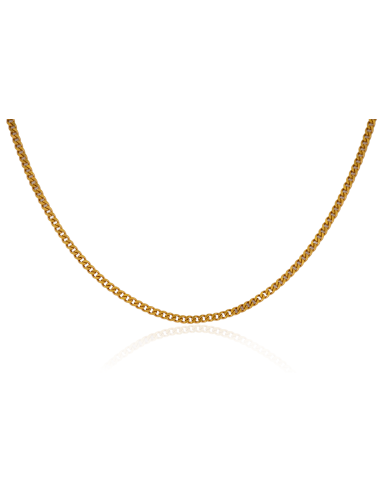 Cadena eslabón barbada maciza 45cm oro 18k - Joyería Orocash