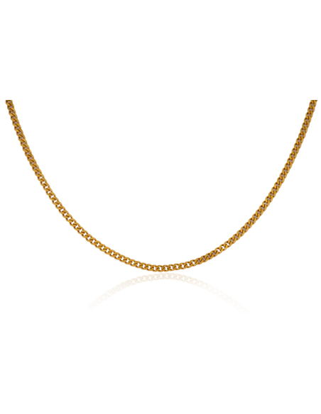 Cadena eslabón barbada maciza 45cm oro 18k - Joyería Orocash